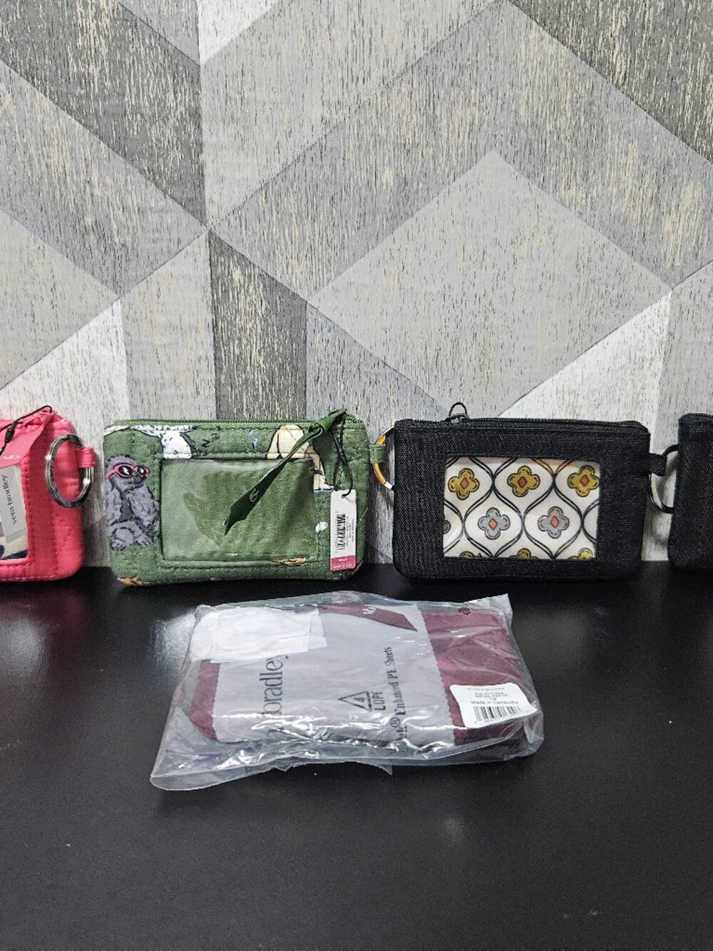 Lot 8 NWT Vera Bradley Zip ID Cases Wallet Keychain Mixed Prints Colors
